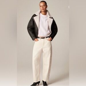 J. Crew Cream Wide-Leg Jeans